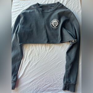 Black Cropped Sweatshirt with Logo